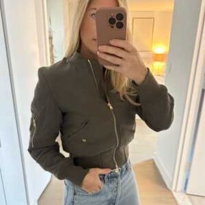 Club Monaco Green Bomber Jacket